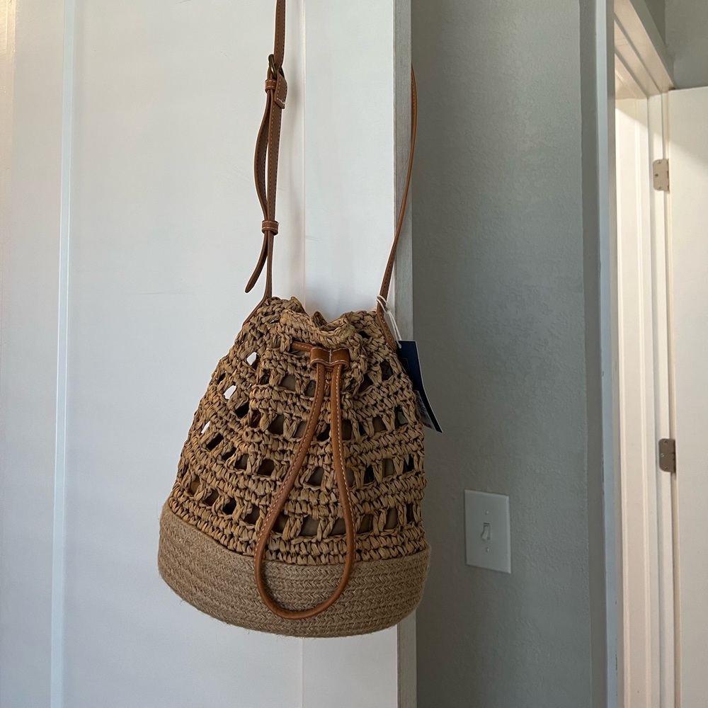 Woven Bucket Crossbody
